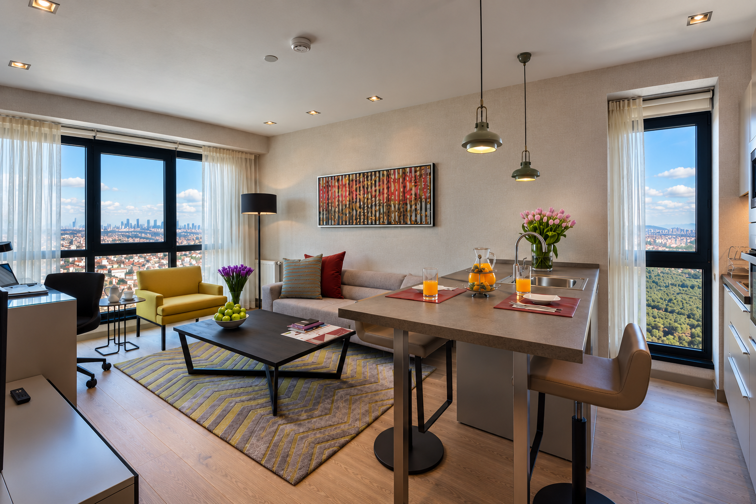 1 Yatak Odalı Süitler — Executive veya Premier · 45 m²